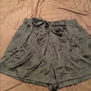 Black Silky Paperbag shorts